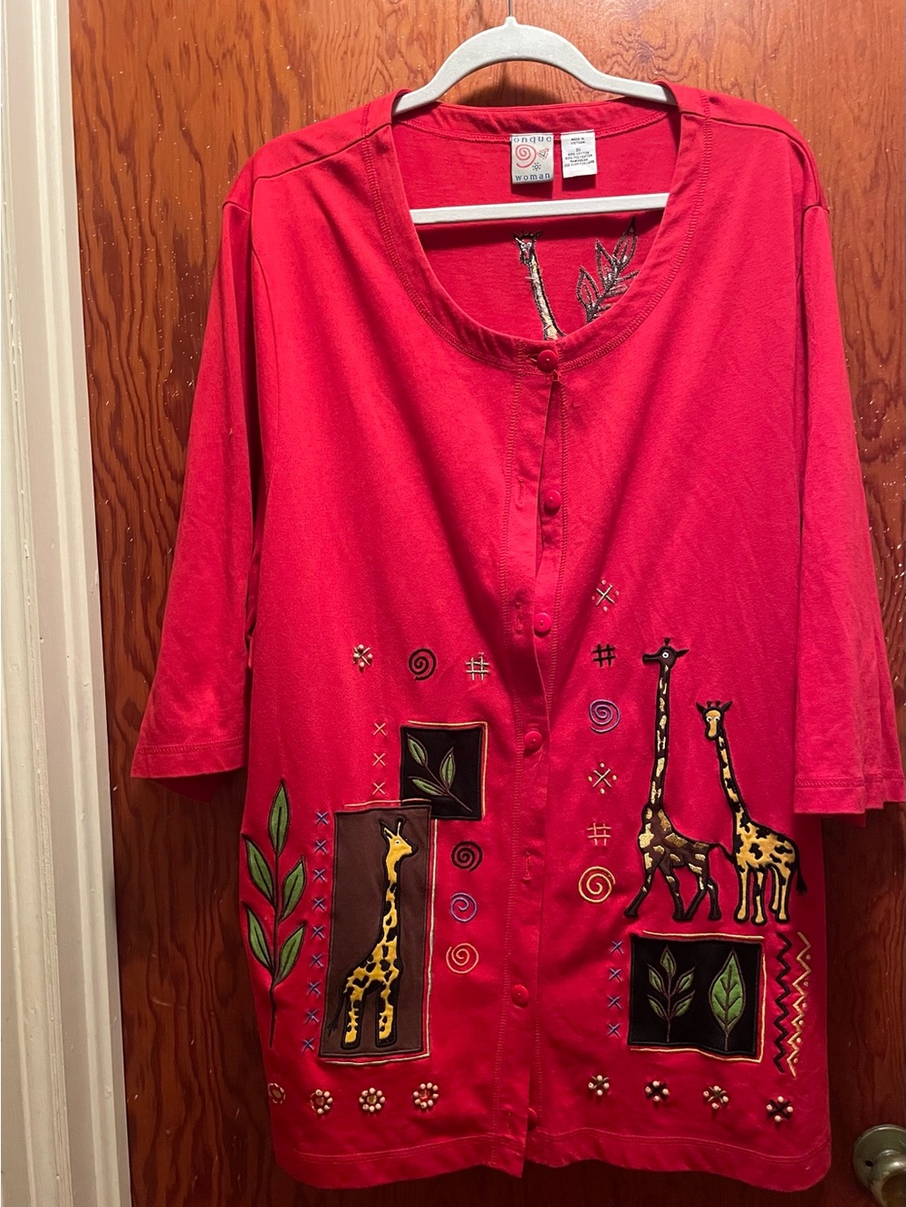 Onque Woman Red Logo Tag Tee